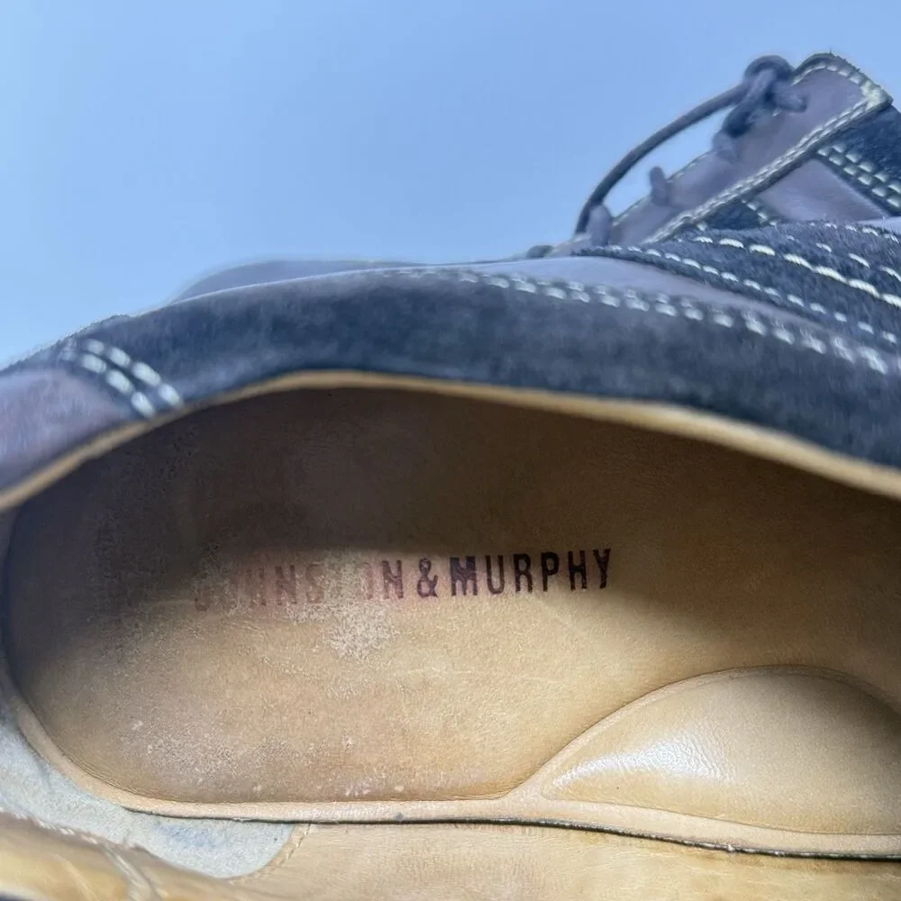 Johnston & Murphy Oxford Shoes Mens 9M Brown Leather Suede Lace Up 20-7472 ***